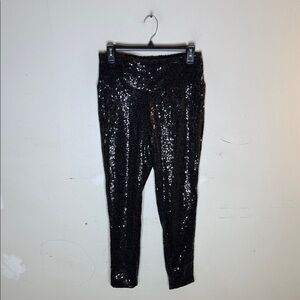Tipsy Elves Black Sequin Legging Style Pants Size Medium